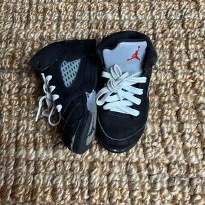 Kids Black and Silver Air Jordan Retro 5